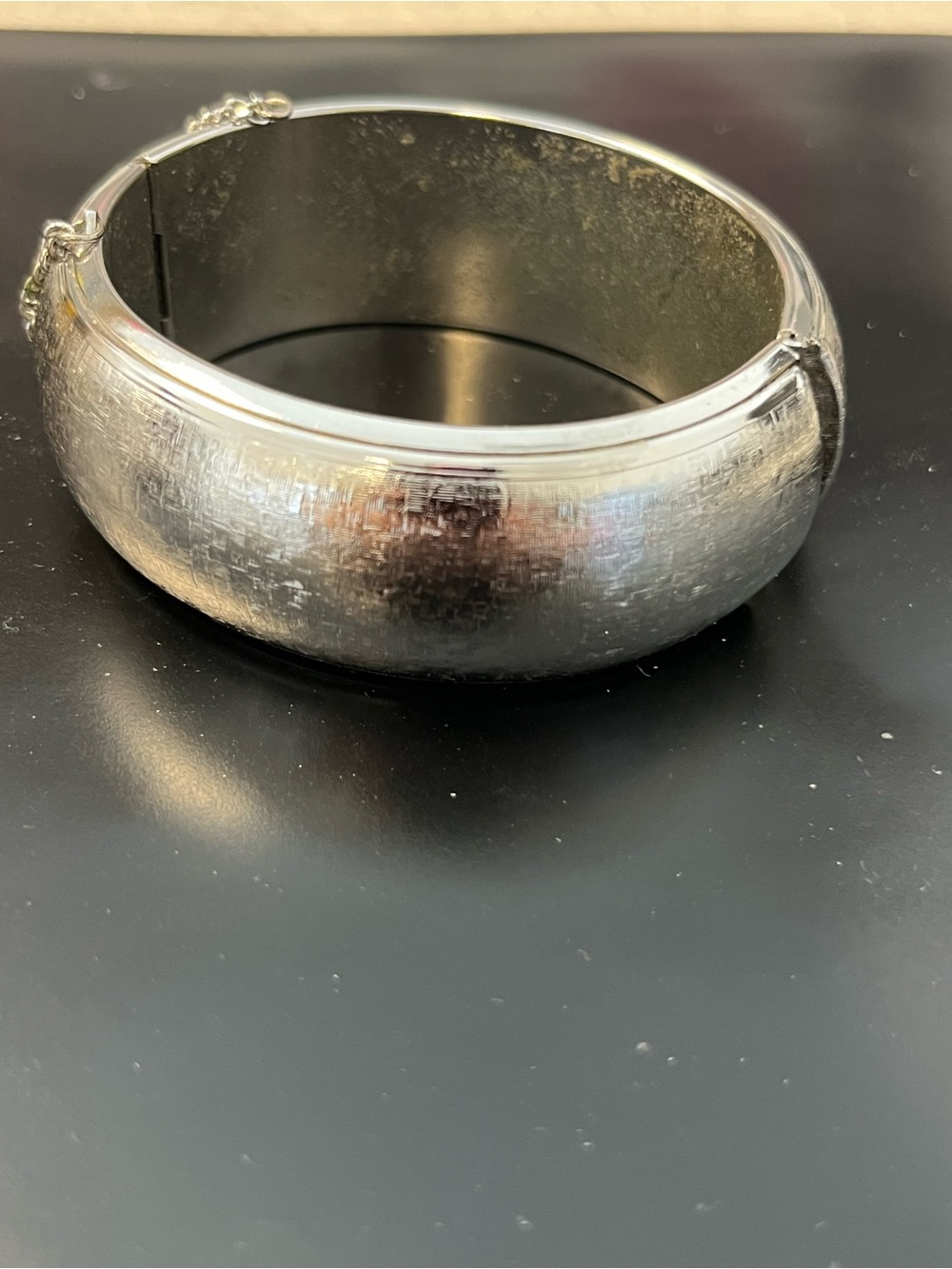 Silver-Tone Domed Bangle Bracelet - Classic Women's Jewelry
